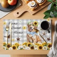 thumbnail image 2 of Sunflowers Dog Placemats Set of 6 Spring Watercolor Floral Stars Grey Plaid Place Mats Indoor Wipeable Table Mats Washable Cloth Dining Table Placemats for Kitchen Holiday Party Home Decor 13x19 Inch, 2 of 9