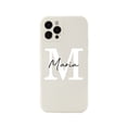 thumbnail image 1 of Funda de teléfono Personaliza Tu Nombre con iniciales personalizadas para iPhone 14 14ProMax 14Plus 13Promax 13 12 11 funda trasera de silicona líquida Deng Xun unisex, 1 of 2