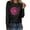 Black, variant on WREESH Womens Pink Ribbon Sunflower Shirts Breast Cancer Awareness T-Shirts Basic Long Sleeve Crewneck Sweatshirts Fall Loose Fit Tops Black A