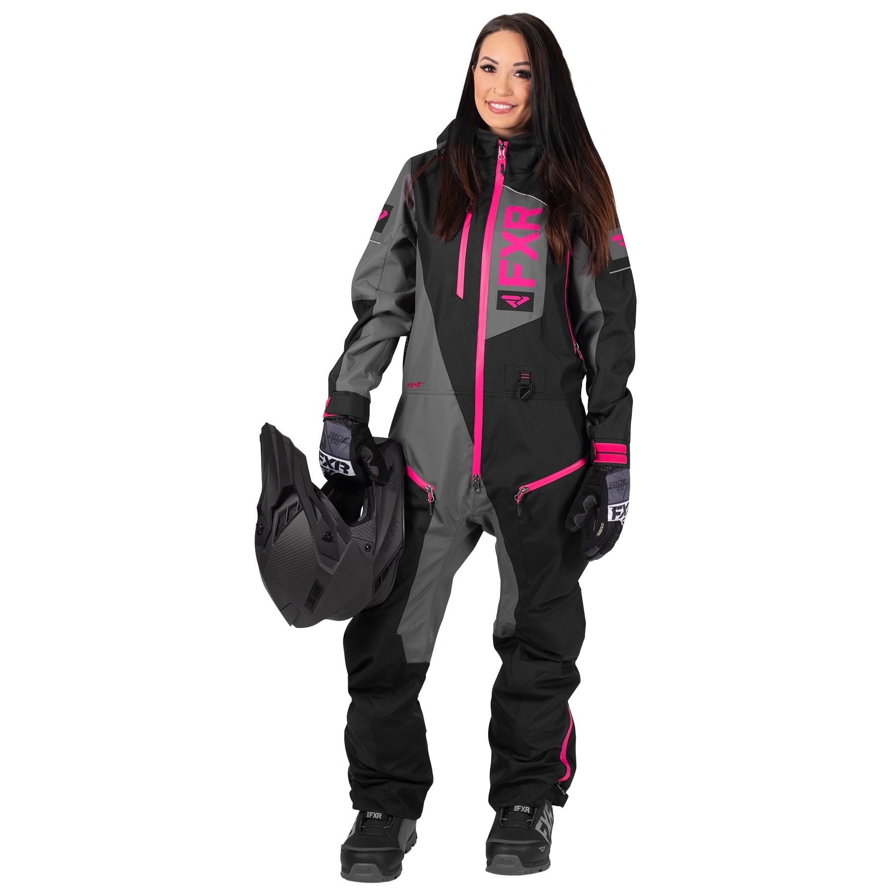 FXR Womens Black/Charcoal/Fuchsia Recruit Lite Monosuit Snowmobile 2020 ...