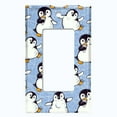 thumbnail image 5 of Metal Light Switch Plate Cover Cute Penguins Ice Skating Blue BRD002, 5 of 13