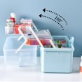 thumbnail image 7 of Medicine Storage Box 3 Layers 2 Trays Transparent Lid Multi Grid with Rotary Lock And Handle Large Capacity Rounded Edges Medical Organizer for Home Dorm, 7 of 7