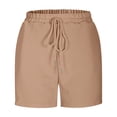 thumbnail image 6 of Summer Womens Sweat Set Plus Size 2 Piece Outfit Short Sleeve Tops And Short Pants Casual 2026 Outfit Sets Tracksuits — Khaki∣2XL, 6 of 9
