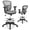 Grey, variant on Giantex Mesh Drafting Chair, Comfortable Office Chair w/Adjustable Armrests, Foot-Ring & Padded Cushion, Black