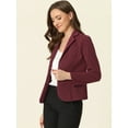 thumbnail image 3 of DARING DIVA Women's Office Work Lapel Collar Stretch Blazer 2XL Deep Red, 3 of 6