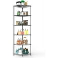 thumbnail image 2 of 6 Tier NSF Corner Wire Shelf Shelving Unit, 18 x 18 x 72 Inch 420lbs Capacity Heavy Duty Adjustable Metal Storage Rack with Leveling Feet & Shelf Liners for Office Kitchen Bathroom and More - White, 2 of 11