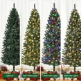 thumbnail image 3 of Pre-Lit Artificial Pencil Christmas Tree – Slim Realistic Design with LED Lights, Easy Assembly, Foldable Stand, Holiday Decoration for Indoor or Outdoor Use, 3 of 10