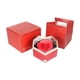 thumbnail image 3 of Caja de joyería, anillos, pendientes, caja de almacenamiento de collares, pequeña y elegante caja de regalo de joyería con flores rosas para aniversar Rojo, 3 of 10