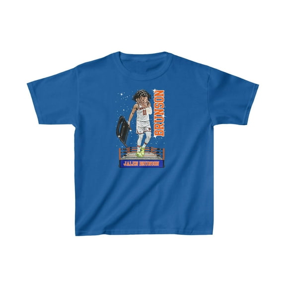 New York Jalen Brunson 11 Wrestling Cartoon Basketball fans Kids Cotton Tee