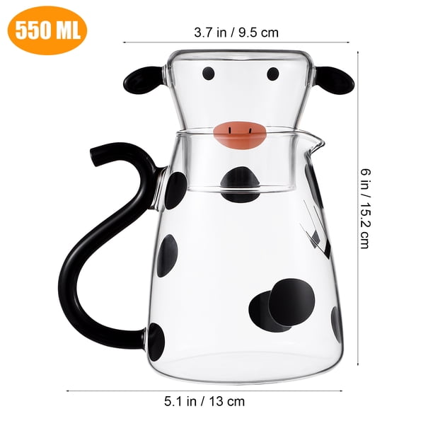 Pot à crème – Pichet en céramique blanche en forme de vache résistant à la chaleur | Petit récipient à crème pour camping, pique-nique, barbecue, sirop portable pour la maison