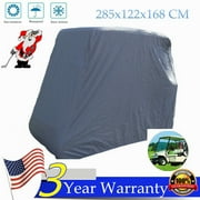 Waterproof Dust Prevention 4 Passenger Golf Cart Cover Fits EZ GO Club Car Yamaha Golf Carts(Grey)