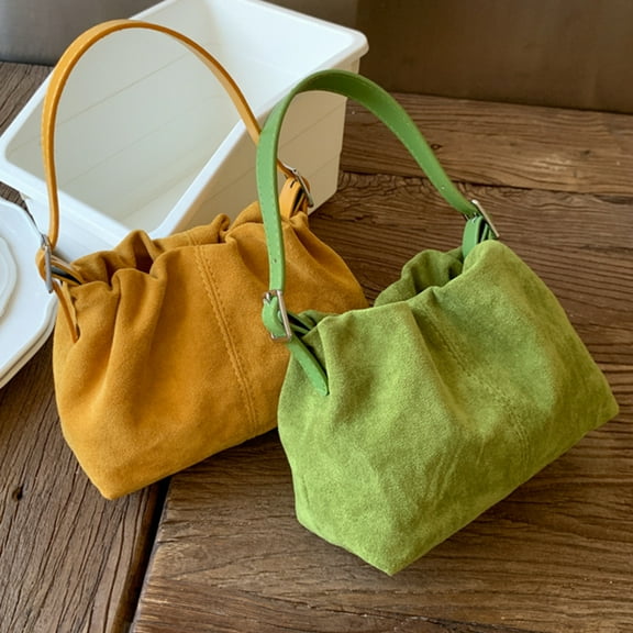 KGJQ Women Handbags Vintage Suede Handbag Crossbody Shoulder Purse with Adjustable Strap Everyday Purse