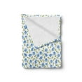 thumbnail image 2 of Flower Soft Flannel Fleece Blanket, Flower Pattern Feminine Nostalgic Art Greenland Natural Creative Design, Cozy Plush for Indoor and Outdoor Use, 60" x 80", Baby Blue Green White, by Ambesonne, 2 of 5