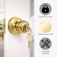 thumbnail image 4 of Polished Brass Entry Door Knob and Single Cylinder Deadbolt Combo, 6-Way Universal Fit, 4 of 11