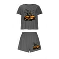 thumbnail image 2 of Uaswgudfs Women's Short Sleeve Pajama Set with Elastic Waist & Patterned Design - Lightweight Cotton, 2 of 6