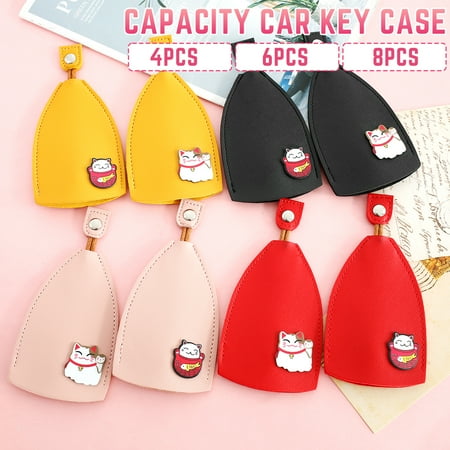 

Toorise 8/6/4Pcs Pull Out Key Sleeve Cute Cartoon Pull Out Car Key Case，Portable Key Holder Protector Not Easy To Fall Off Anti-Slip Car Key Pendant for Men Women