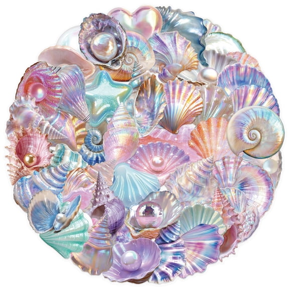 Pack Of 50 Clear Glittering Seashells Stickers PET Materials DIYer Decals For Phone Laptop Skateboard Luggage Decoration