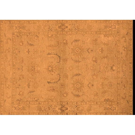 Ahgly Company Indoor Rectangle Oriental Orange Traditional Area Rugs, 8' x 12'