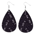 thumbnail image 1 of Pendientes Halloween de cuero Pendientes negros con estampado de calavera y calabaza Wmkox8yi sjalhkljlk4368, 1 of 1