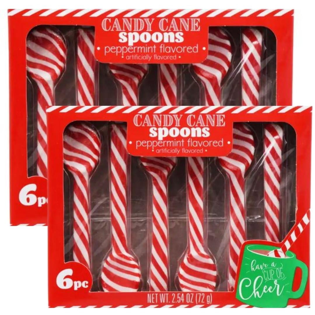 Edible Peppermint Candy Cane Spoons (2 Box of 6 SPOONS ) Edible Candy