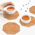 thumbnail image 4 of Leather Coasters with Heat-resistant for Drinks, various emotions -标题2 Octagon, 4 of 5