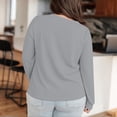 thumbnail image 4 of Womens Blouses Plus Size Neck T Shirts Women Long Sleeve Tops Casual Summer Tshirts Loose Fit Tee Going Out Tops for Women, 4 of 6