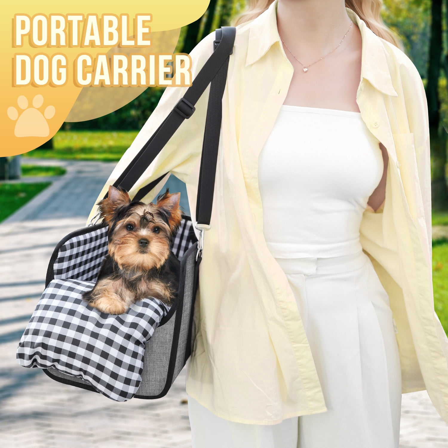 AUTOWT Console Dog Car Seat, Booster Seat with Safety Belt and Soft Cushions, Portable Carrier for Dogs up to 11lbs