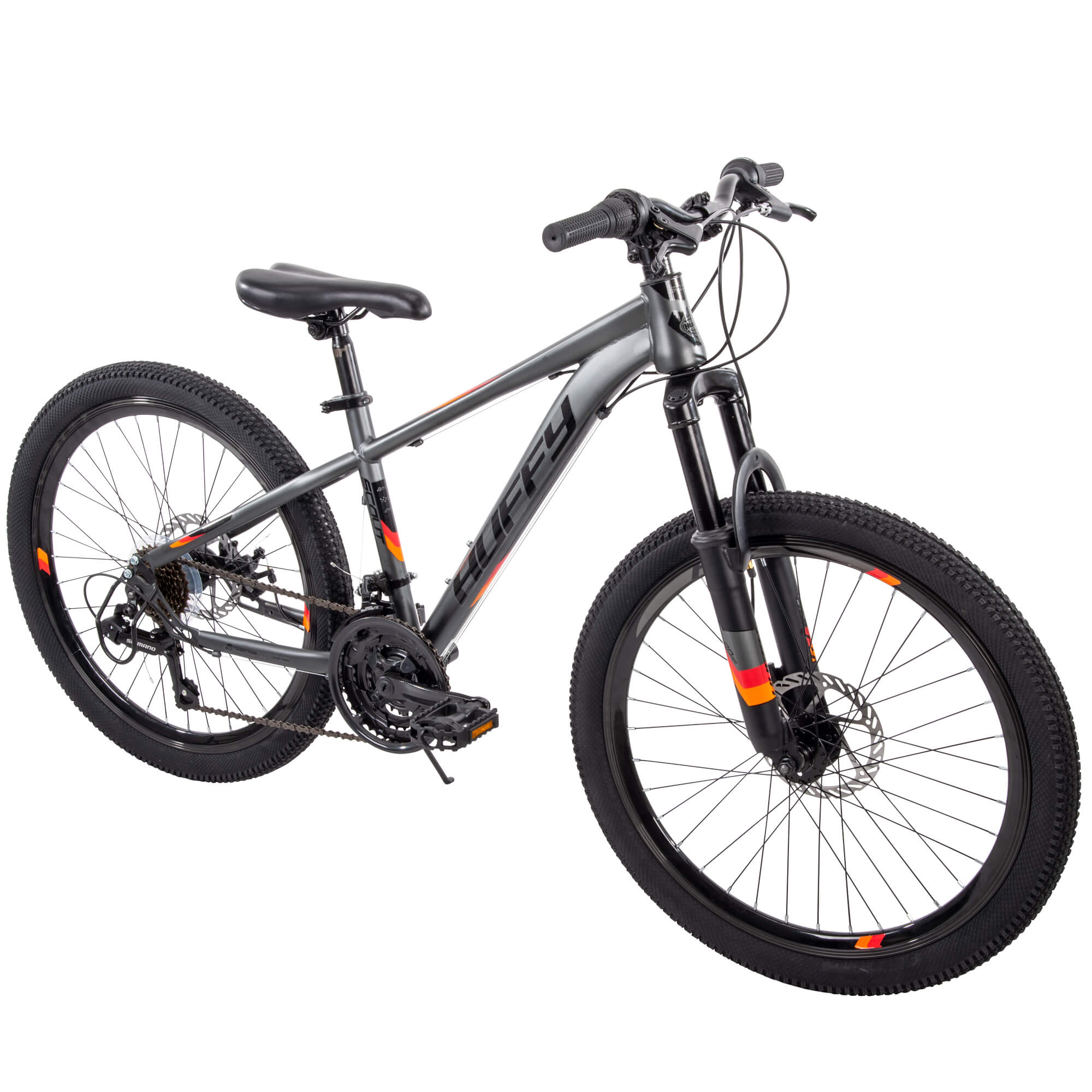 Huffy 24 Scout Boys Hardtail 21 Speed Mountain Bike With Disc Brakes 