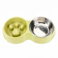 thumbnail image 1 of BotaniNest Bol d'Alimentation Lente Double Bol d'Alimentation Lente en Acier Inoxydable Bol d'Alimentation Lente Résistant Bol d'Eau Adapté pour Chats, 1 of 6