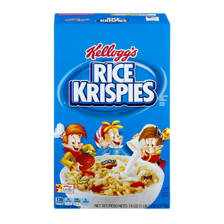 Kellogg's Rice Krispies Toasted Rice Cereal, 18.0 OZ - Walmart.com