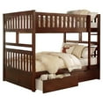 thumbnail image 1 of Lexicon Rowe Wood Full over Full Bunk Bed with Storage Boxes in Dark Cherry, 1 of 4