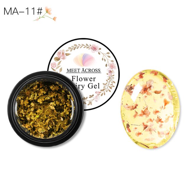 MEET A TRAVÉS de flores, esmalte de uñas en Gel, serie de hadas de flores secas naturales, Gel UV para decoración de uñas DIY, pintura para decoración de uñas Tan Jianjun unisex