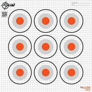 EZ Aim Paper 9-Spot Bullseye Paper Targets, 12" Square, 12-Pack, .39lb, Black