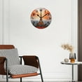 thumbnail image 3 of 14 Inch Wall Clock Battery Operated Silent Clock Decorative for Office, Kitchen, Outdoor, Living Room，Paris Eiffel Tower Couple Lovers Beautiful, 3 of 4