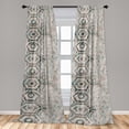 thumbnail image 2 of Geometric Window Curtains, Weathered Look Abstract Hexagons Delusion Artwork Grunge Motifs, Lightweight Decor 2-Panel Set with Rod Pocket, Pair of - 28"x95", Teal Pale Grey Warm Taupe, by Ambesonne, 2 of 3