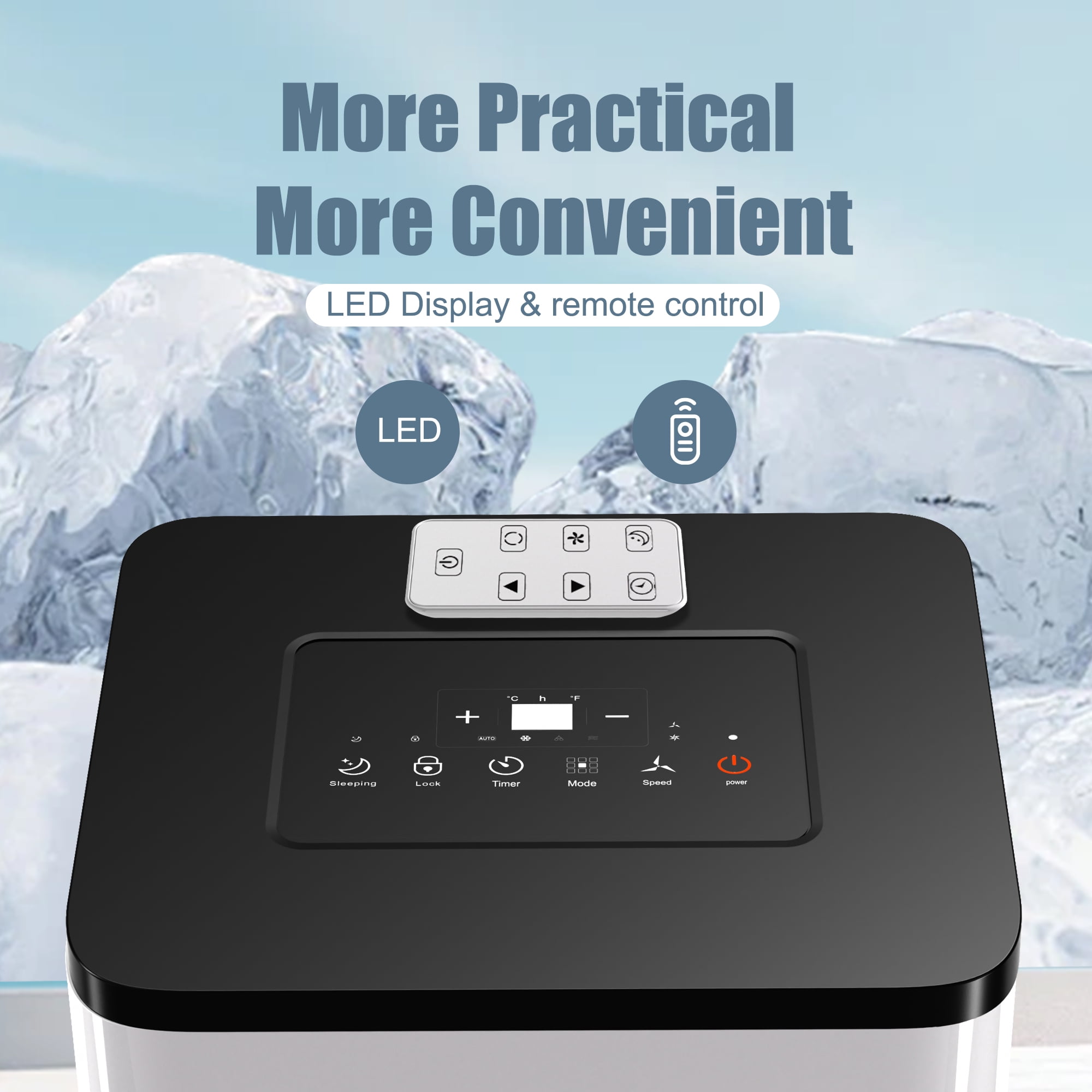 HUMSURE Portable Air Conditioners 10000 BTU Room Air Conditioning, Portable AC Unit with Remote Control, Cooling, Dehumidifier and Fan, Automatic, Sleep 5 Mode Floor AC