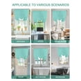 thumbnail image 5 of Turquoise Burlap Texture Tie Up Curtains for Windows 63 Inch Length Balloon Curtains Kitchen Adjustable Balloon Window Shade Farmhouse Vintage Aqua Tie Up Valance Bathroom Curtain Window 46"x63", 5 of 6