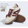 thumbnail image 3 of LUCKY STEP Womens Classic Retro Gum Sole Fashion Sneakers Anti Slip Casual Shoes,Beige&Red, 3 of 11