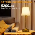 thumbnail image 2 of Lampara de Mesa LED Inalámbrica, Lámparas de Escritorio Tactil Recargable, 5200 mAh Portátil Mesa de Noche con Pantalla de Tela, Brillo Ajustable Decorativa para Dormitorio, Comedor, Patio, 2 of 8