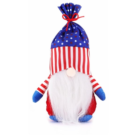 Bouanq Memorial Day Decorations 4th of July Independence Day American Style Couple Faceless Gnome Doll Decoration Patriotic Party Decor
