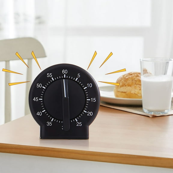 COM1950s Mechanical Timer, Rotating Countdown Timer for Students and Problem Solving, Portable and Compact Design with Easy Operation for Kitchen, Office, and Study