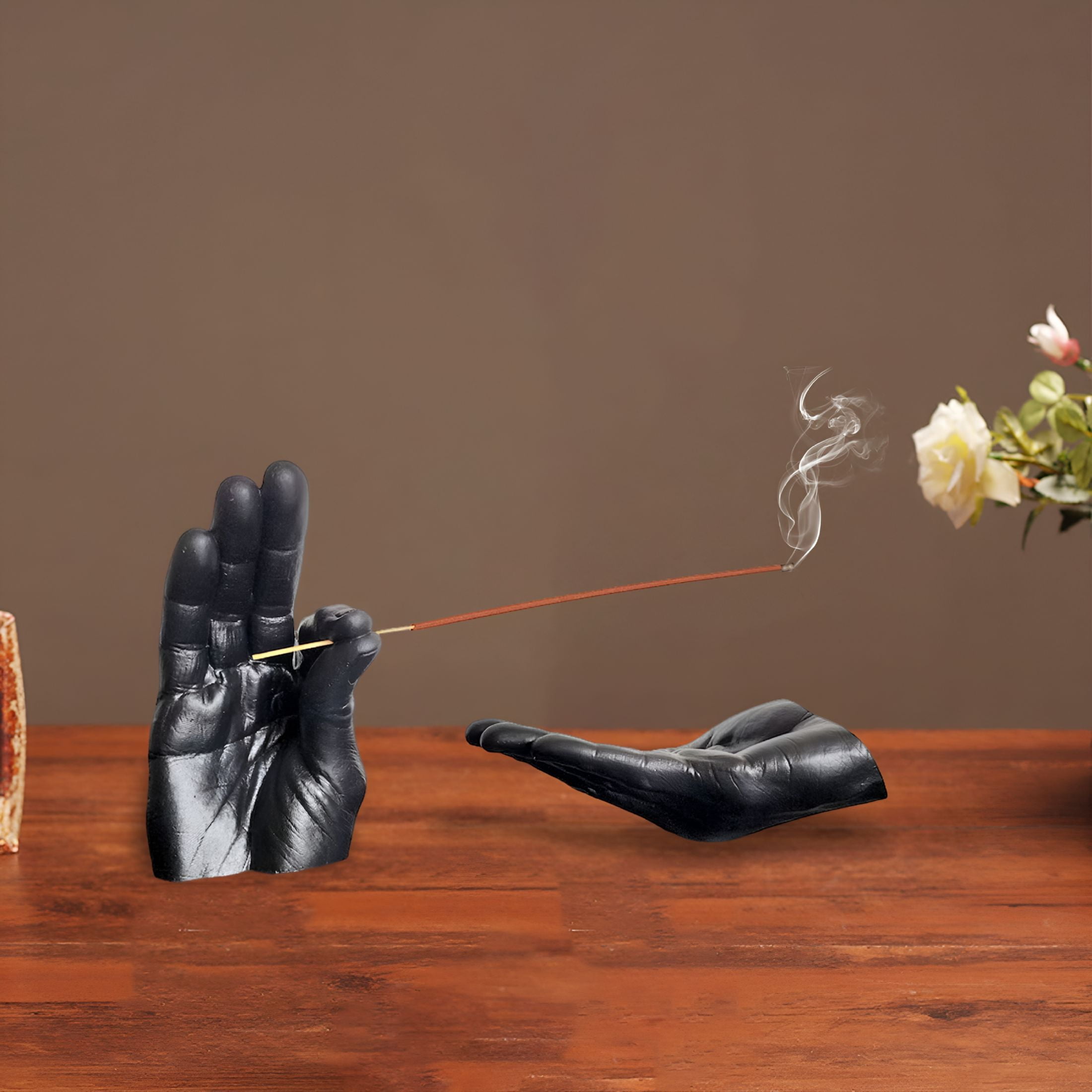 ACDANC Hand Incense Stick Holder Ash Catcher Resin Gesture Incense Burner Home Office Meditation Yoga Relaxation Home Office Decoration Ornament