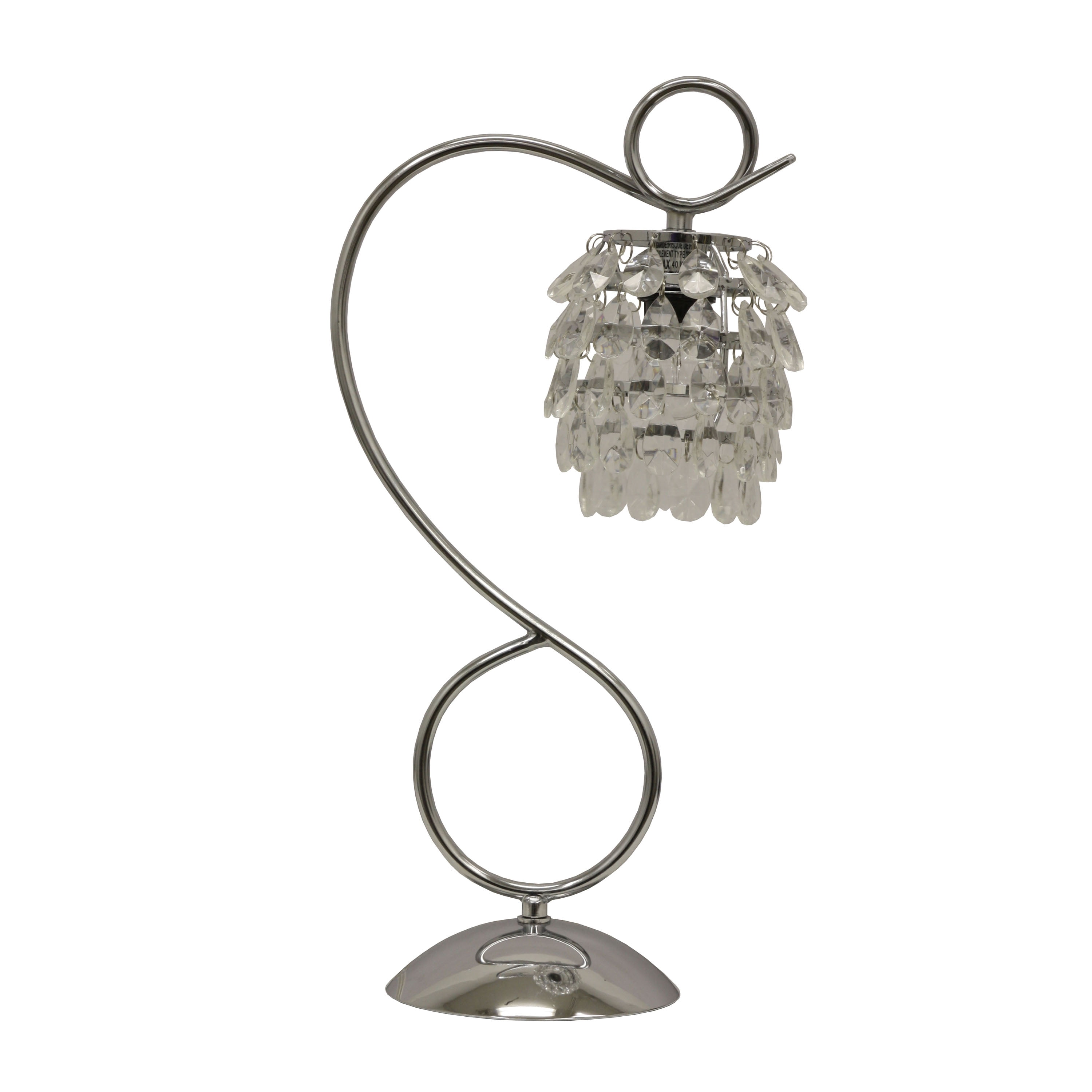 Décor Therapy Chrome and Crystal Dangles Table Lamp