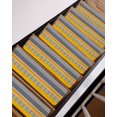 thumbnail image 3 of Modern Style Stair Treads Non Slip for Steps Yellow White Diamond Red Stripes Black Gray Rectangle 15 Pcs Reusable Adhesive Stair Runner Mats for Dogs Elders Carpet Treads Rugs for Staircase 8x30 In, 3 of 7