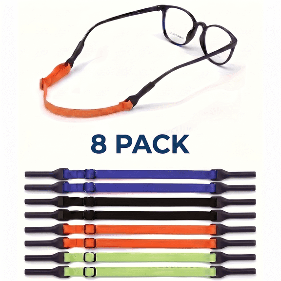 ROSEXIXI 8 Pack Glasses Strap Adjustable Sunglasses Chain Anti-Slip Silicone Eyeglass Holder for Men Women