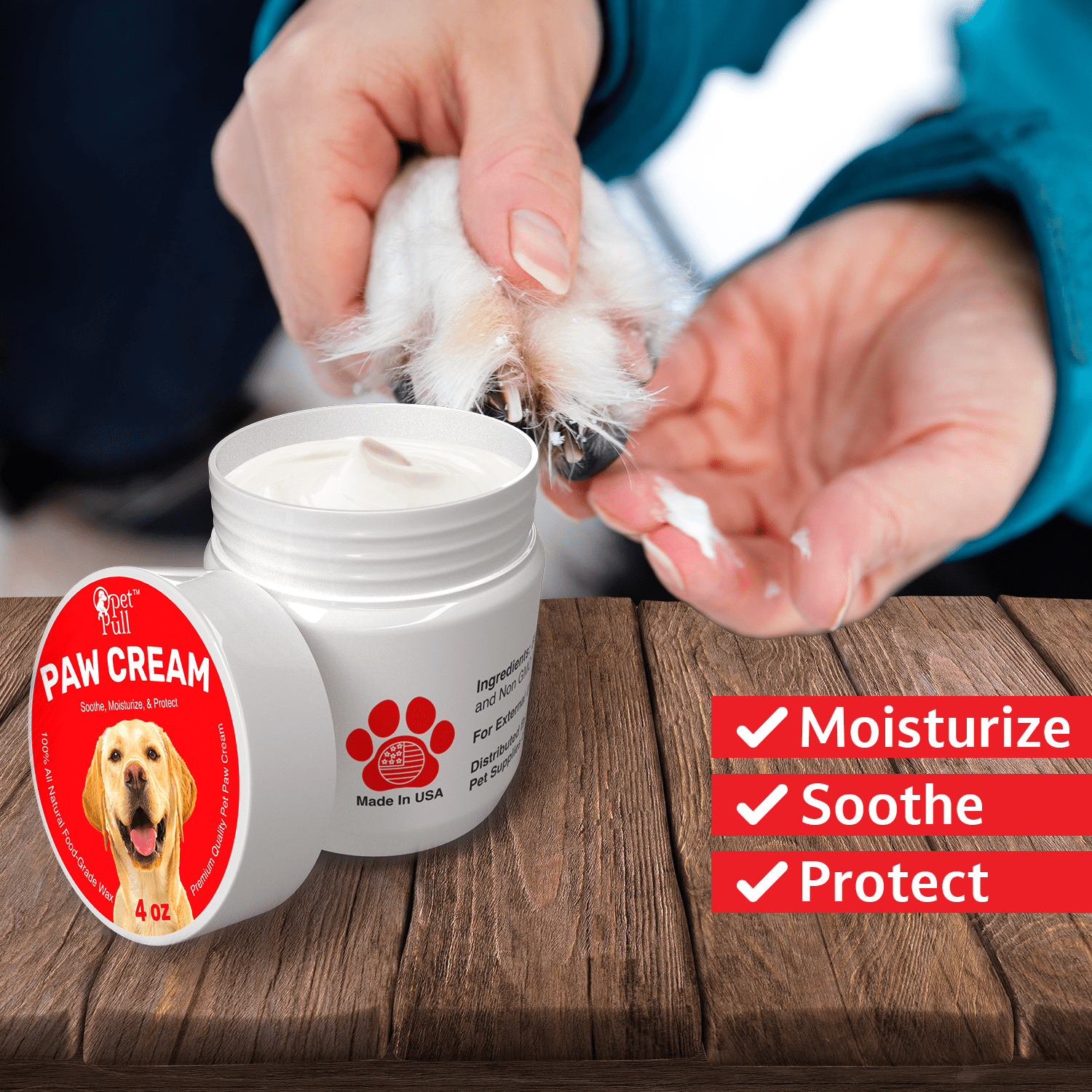 4 oz Cold & Rough Surfaces Dog Paw Protector for Heat Paw Moisturizer Balm with Natural Waxes & Oils Puppy Invisible Boot Soothes Moisturizes Protects Pet Pull Paw Cream 