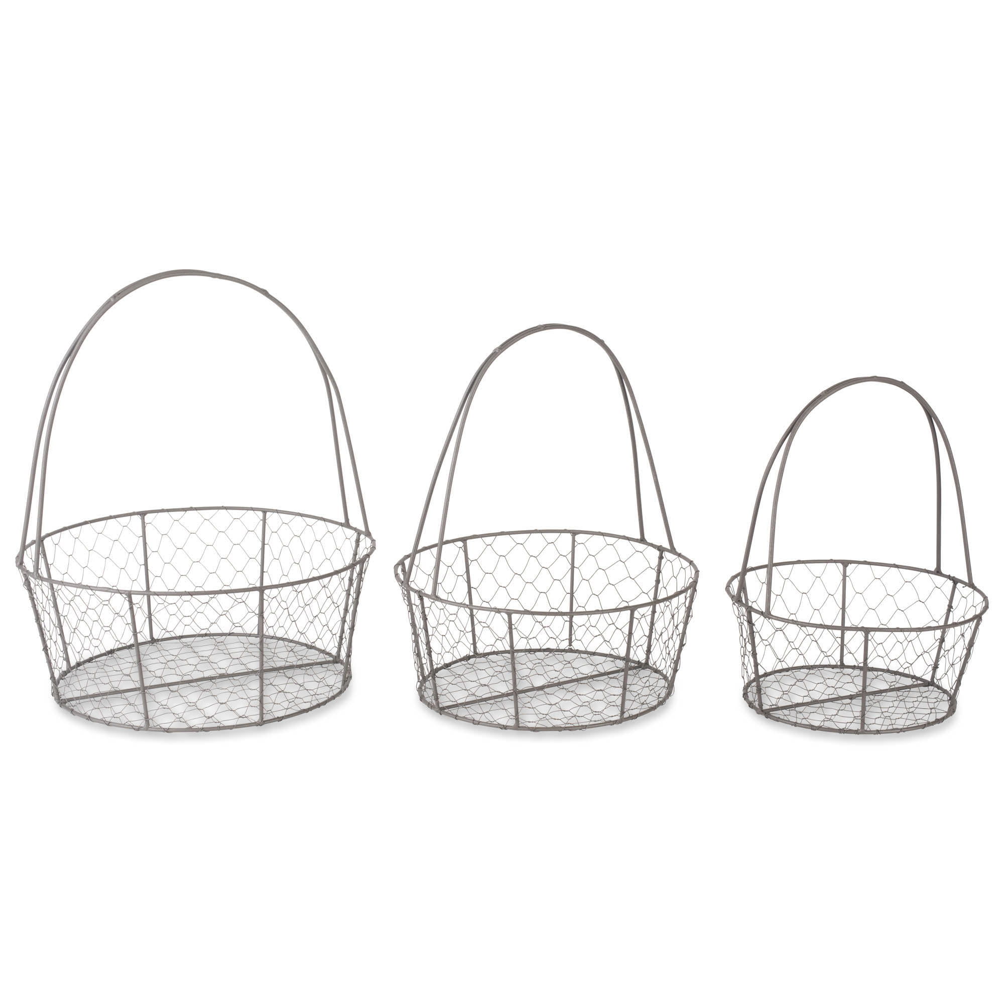 Woven Egg Storage Holder Basket chick Design Metal Wire Decoration gift Silver 