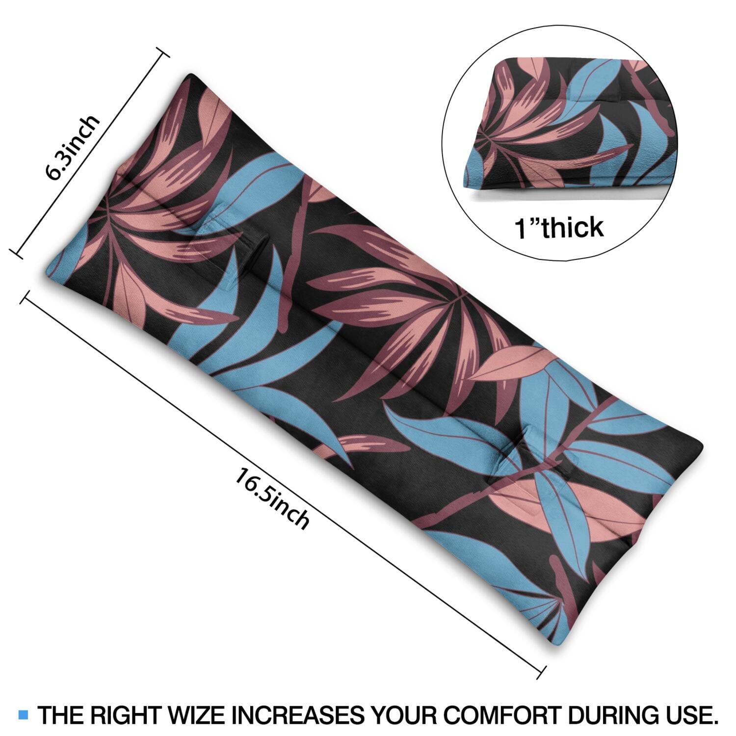 Botanical Seat Belt Pillow for Surgery - Hawaiian Floral Mastectomy Cushion - Pressure Relief Chest Protector After Surgery with Vibrant Colors