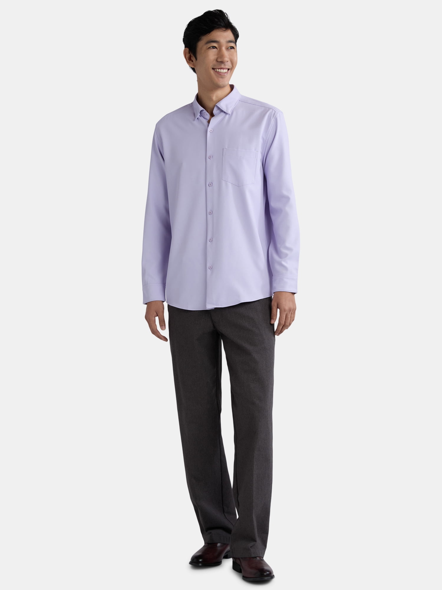 George Men’s Performance Dress Shirt with Long Sleeves, Sizes S-3XL