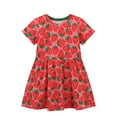 thumbnail image 2 of Bellafa Toddler Kids Short Sleeve Cotton Dresses For 2-7 Years Girls Appliques Jersey Dress Summer Beach Sundress 3T, 2 of 5
